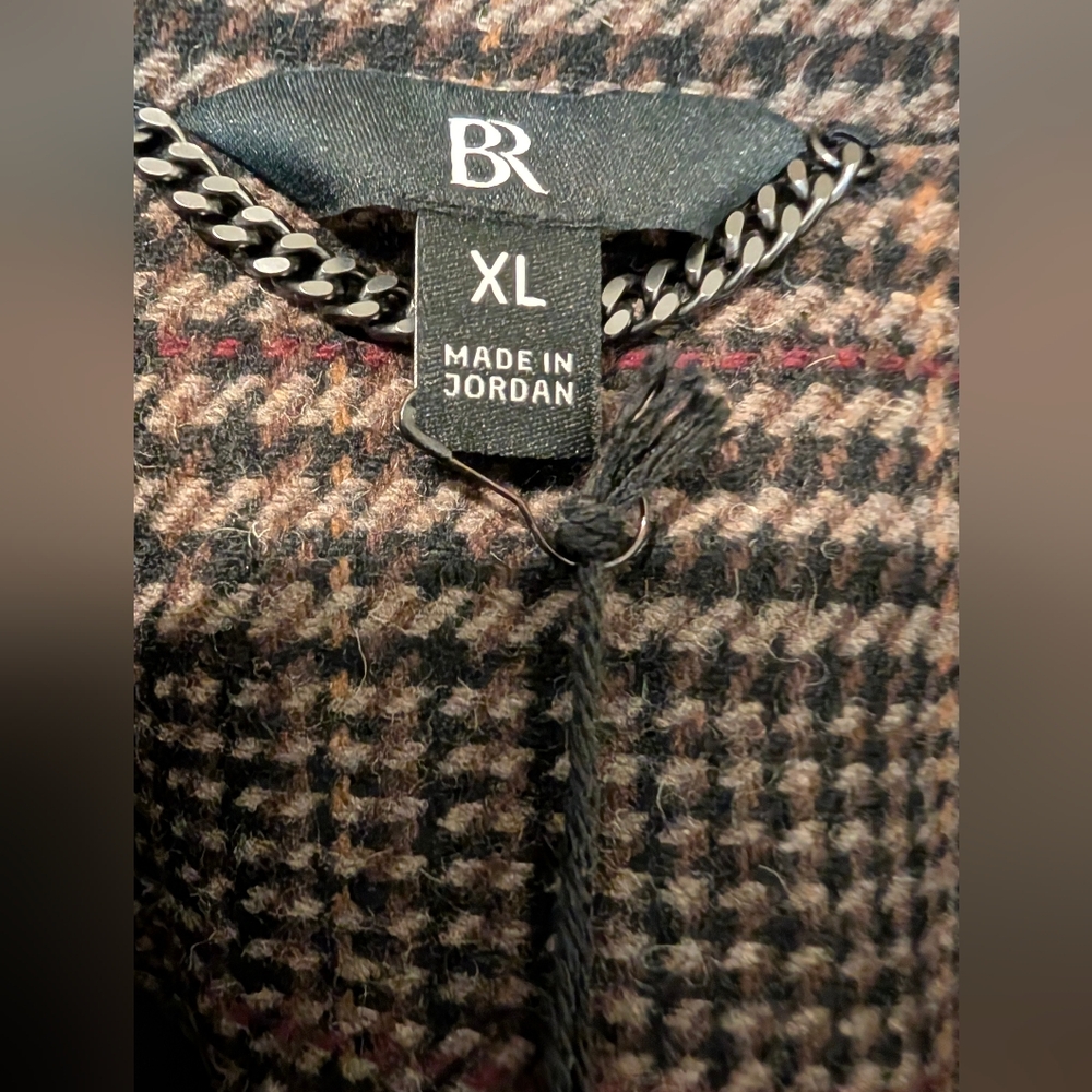 Brand NWT Banana Republic Black, Brown, Tan And Black Winter Coat - Picture 8 of 9